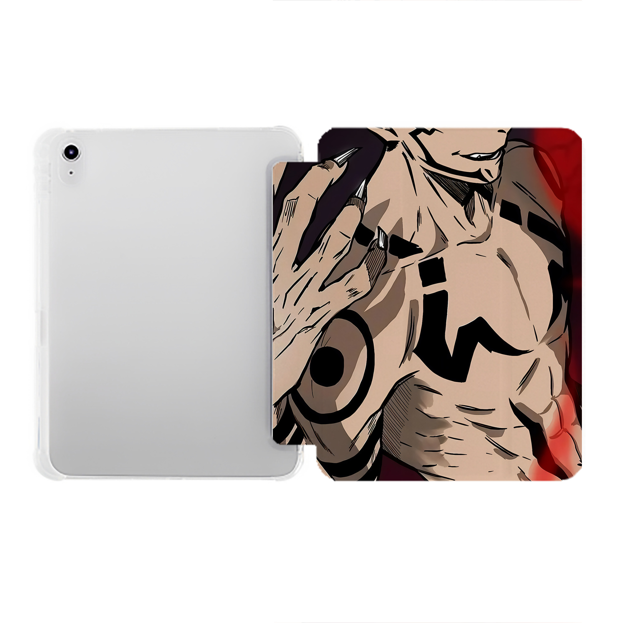 （画像用） 呪術廻戦 Jujutsu Kaisen IPad ケース ペン収納付き 三つ折りスタンド PUレザー×シリコン 対応機種9.5/10.5/10.9インチ